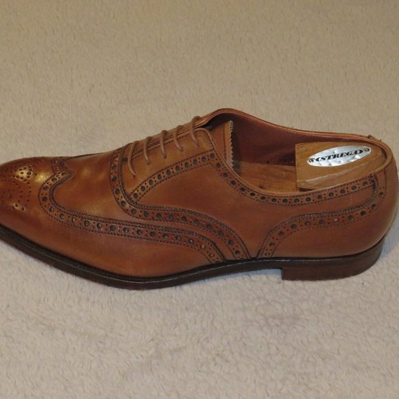 Paul Stuart Prestige Hoyt x C&J Hand Grade Tan Antique Calf Full Brogue 8.5E US - Picture 4 of 10